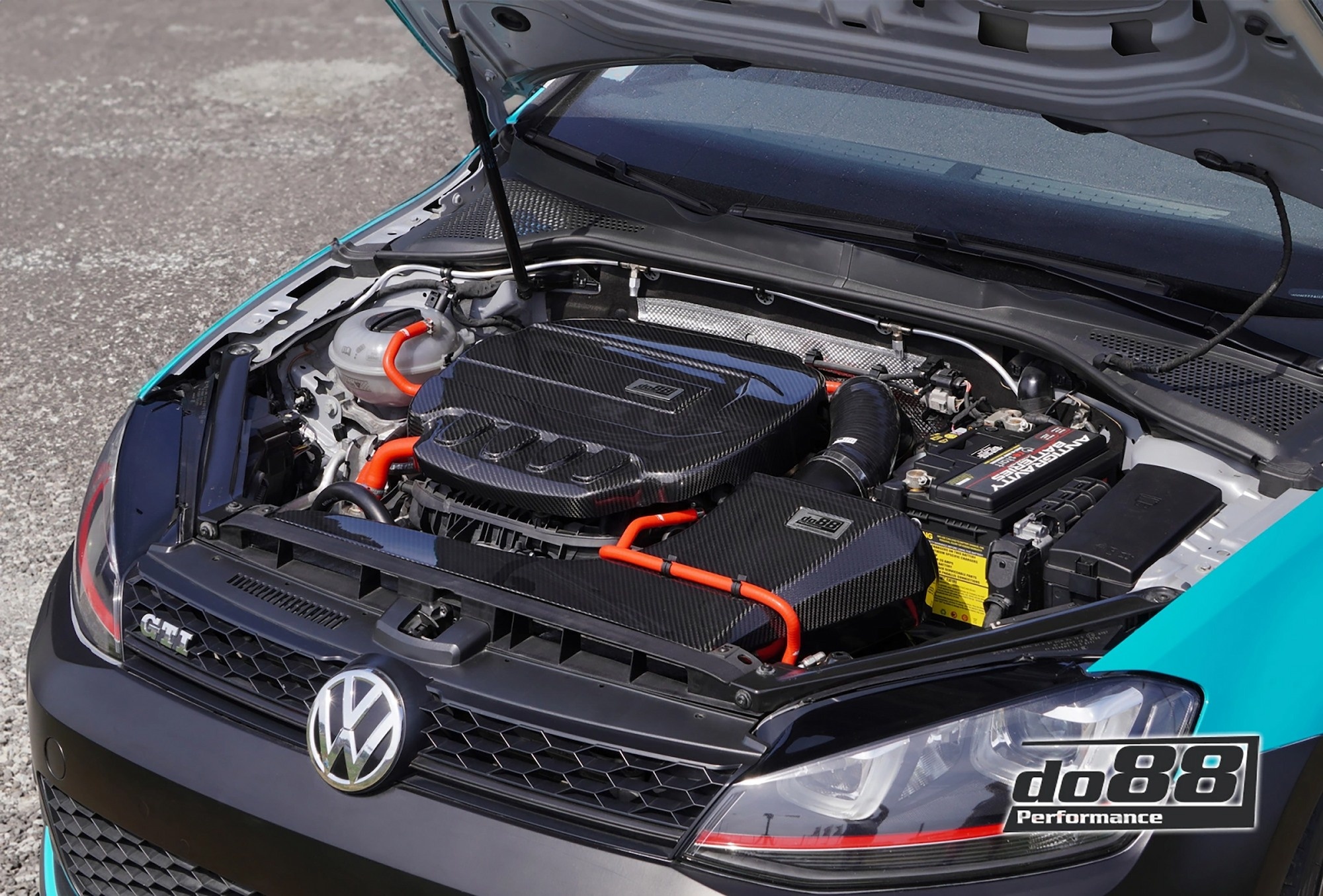do88 Carbon Engine Cover Installed on VW Golf MK7